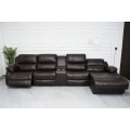 Leather Luxury electric recliner sofa set