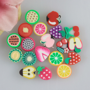 7-10MM juguetes resina forma de fruta cabujones de espalda plana arcilla polimérica decoración de uñas relleno de limo artesanía DIY