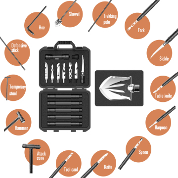 Multifunctional Folding Camping Mountaineering Stick with Cane and Shovel Kit