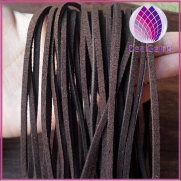 High quality leather cord ,faux suede ,brown ,2.5mm x1.5mm *1m