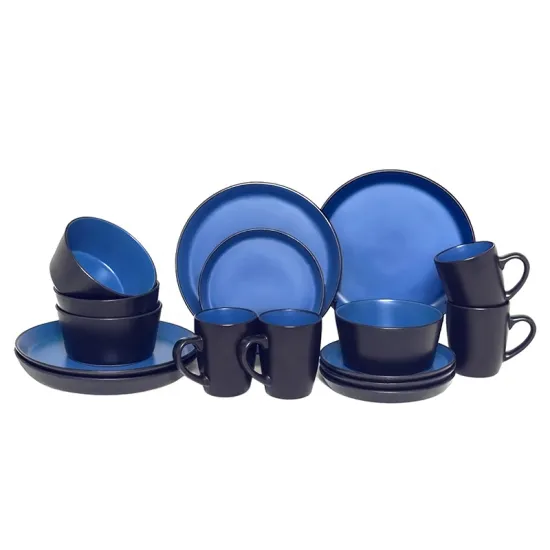 Customized logo color glazed dinnerware set