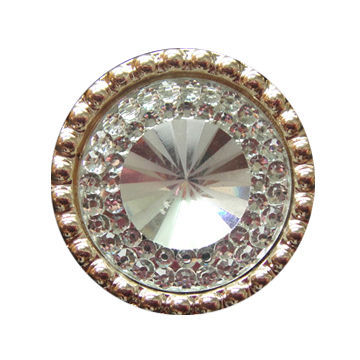 Rhinestone Button, Made of ABS Base, U-shank at Back, Suitable for Garments