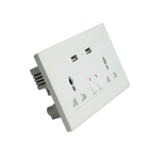 Toma de pared de puertos USB doble Interruptor y enchufe