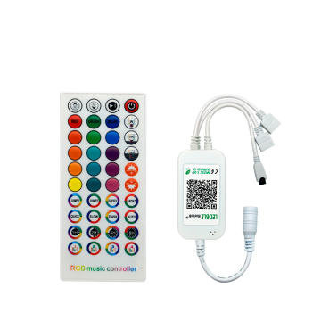 स्मार्ट एलईडी कंट्रोलर RGB BT 40KEYS IR रिमोट DC12V-24V म्यूजिक ब्लूटूथ RGB DIMMER फॉर कलर चेंजिंग एलईडी स्ट्रिप