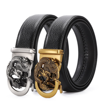 ZD265 Luxury Men's Genuine Leather Ratchet Dress Belts: A Classic Vintage Automatic Buckle Addition to Your Wardrobe