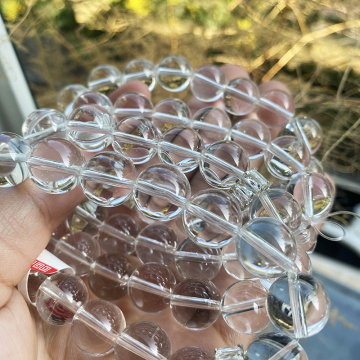 Wholesale White Crystal Round Beads - Natural Clear Quartz Crystal Beads for Crafts