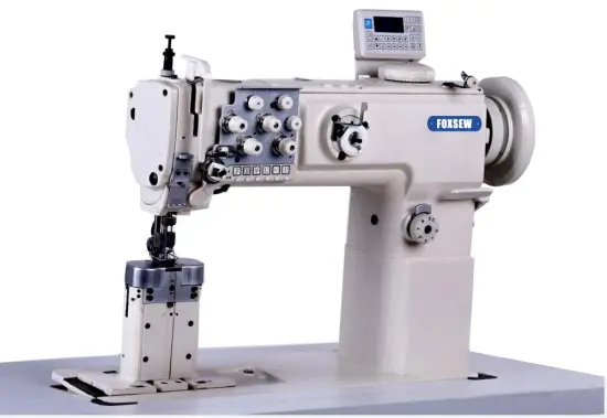 Post Bed Double Needle Compound Feed Car Seats Sewing Machine
