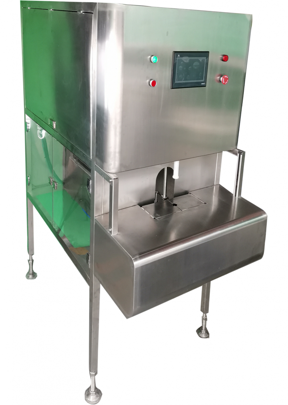 Mango peeling and pitting machine