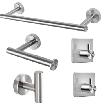 Set di hardware del bagno - kit da 5 pezzi con bar di asciugamani, supporto per la carta igienica e ganci di veste