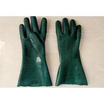 PVC Coated Gloves with Green Colour