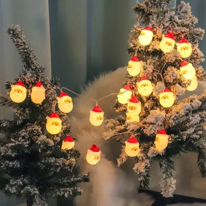 Holiday Cheer LED String Lights Featuring Santa Snowman