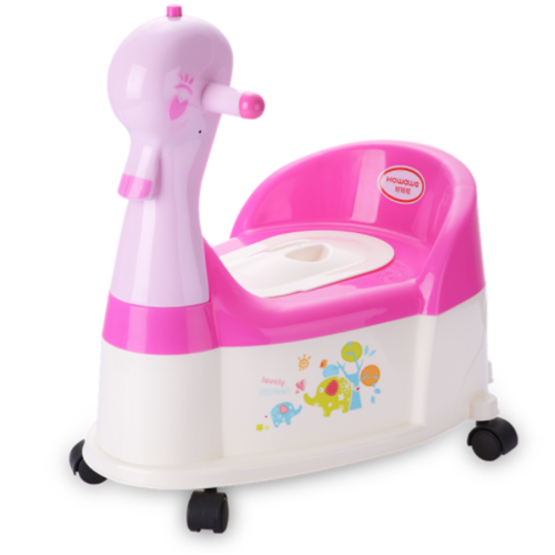 H8496 Duck Plastic Baby Potty Chair With Wheel