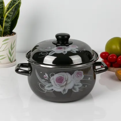 5PCS/Set Black Enamel Cast Iron Cookware Casserole Set Enamel Cook Tools Pot