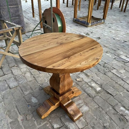 Antique-Style Solid Wood Dining Table