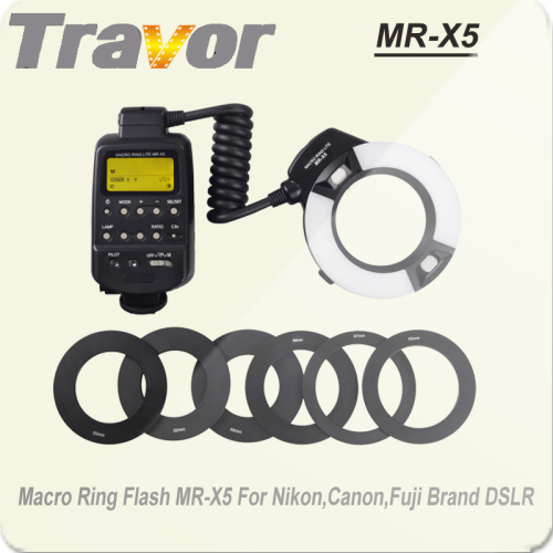 Travor New Macro Ring Flash Mr-X5 for Nikon/Canon/Fiji DSLR Camera