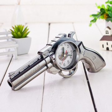 Creative Revolver Shape Alarm Clock - Fashionable & Versatile Home Furnishing