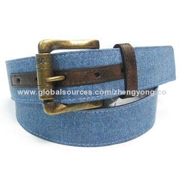 Blue Canvas Belt with Classical Design