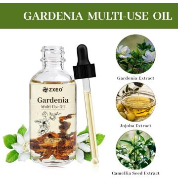 Óleo de uso multiuso da Gardenia para rosto, corpo e cabelo-óleo essencial orgânico à base de plantas para pele seca, couro cabeludo e unhas