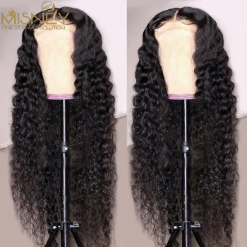 Deep Wave 13x4 Lace Front Human Hair Wigs For Women Pre Plucked HD Transparent Lace Frontal Wig 4x4 Closure Wig