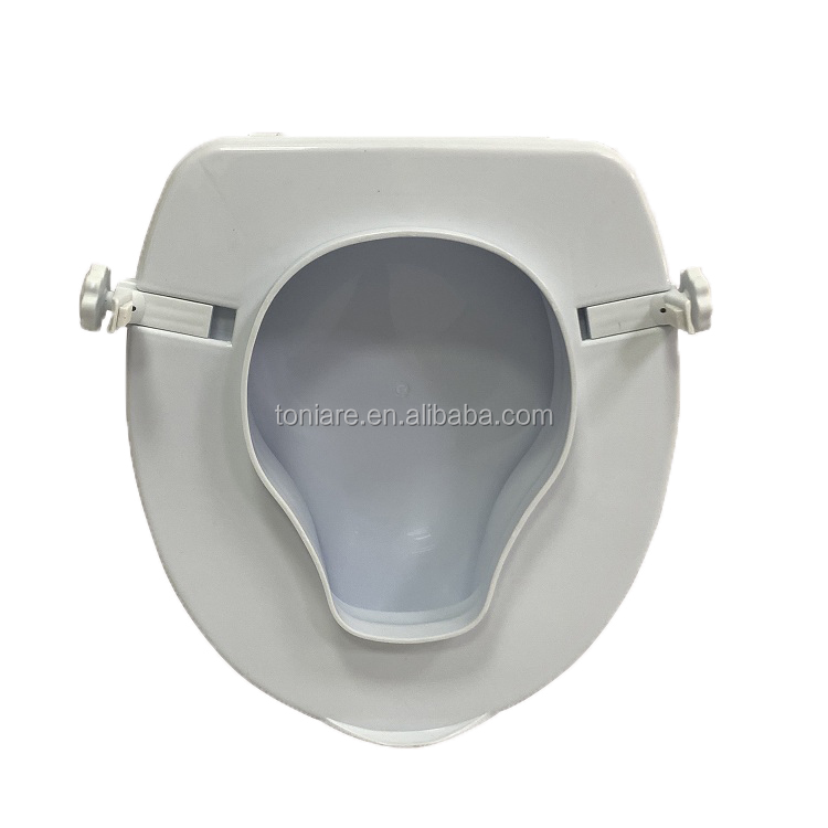 White Portable 4 Inch Raised Toilet Seat with Lid Fits Most Standard Toilets TCA04A