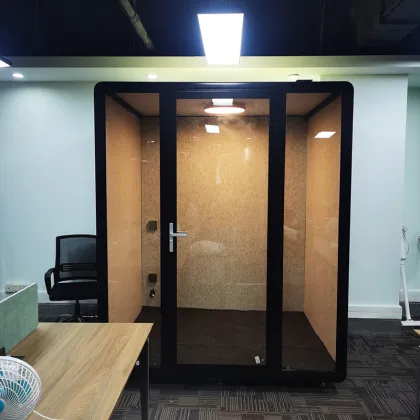 Modular Acoustic Office Pods with Furniture and Seating