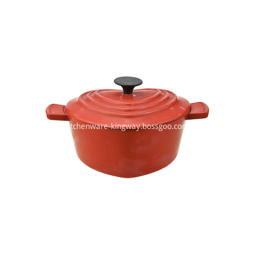 Heart-Shaped Red Cast Iron Casserole Dish