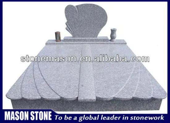 Cheap granite double grey tombstone