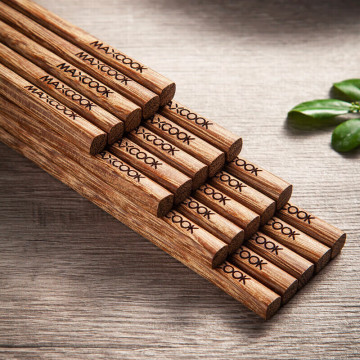 Maxcook Wood Chopsticks 10 Pairs - Chinese Style Wenge Wood Dinnerware