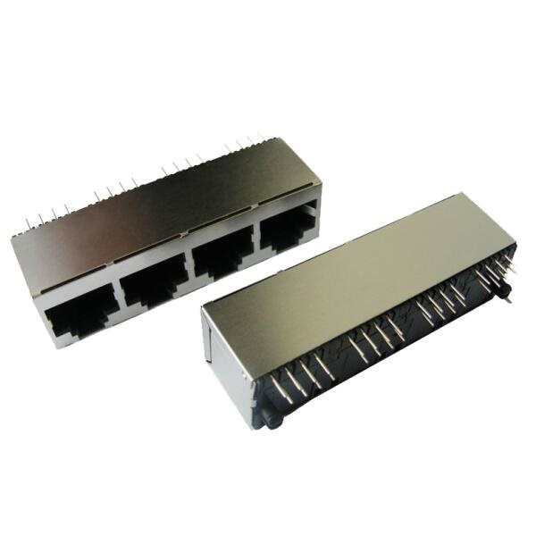 Gniazdo modułowe 8P8C 1X4 Port Full Shield