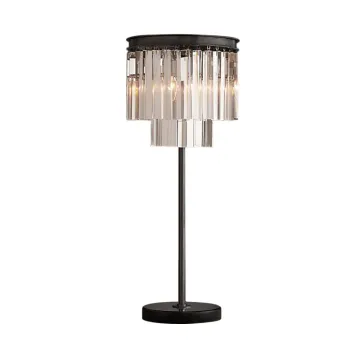 Modern Crystal Floor Lamp - Clear Smoke Cristal Corner Standing Lamp for Living Room and Bedroom
