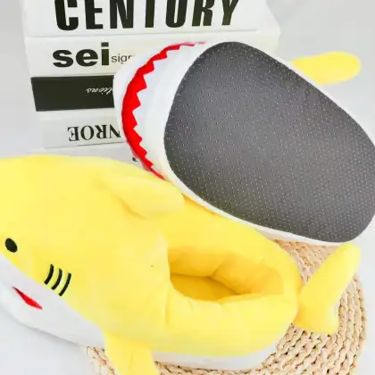 Home Kids Shark Plush Animal Slippers - Factory Custom Children Winter Slippers