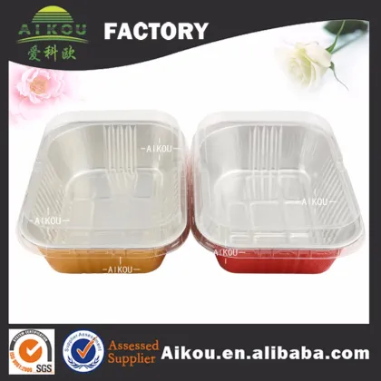 Sturdy heat sealing aluminum foil aluminum foil meal tray for oven