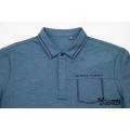 Men's Melange Slub Polo With Self Fabric Collar