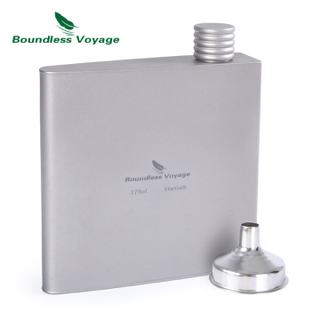Boundless Voyage Outdoor Camping Titanium Hip Flask 178ml - Ultralight with Custom Logo