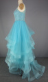 Light Blue Ruffle Prom Vestido De Noite Vestido