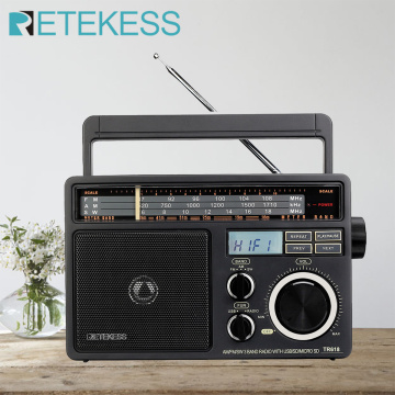 RETEKESS TR618 Portable Radio FM AM SW Radio Receiver with Digital MP3 Player Loud Volume Big Speaker and Handle for Home Garage