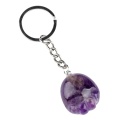 Amethyst Foot Keychain 22x25mm Children Feet Palm Feet Stone Pendant Key Accessories