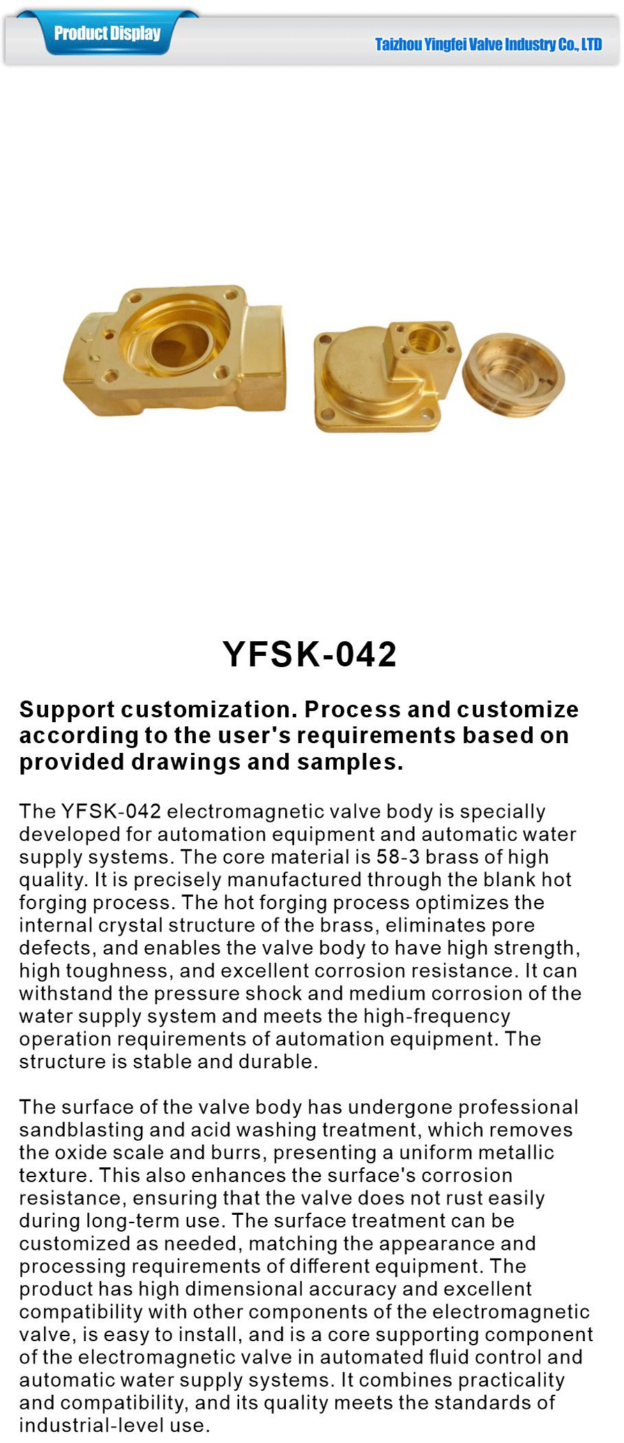 Resistant Brass Solenoid Valve Body