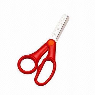 Student Scissor, Made of Stainless Steel, Plastic Handle
