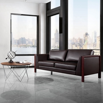 2024 High-End Multi-Scene Office Double Brown Sectional Leather Sofa