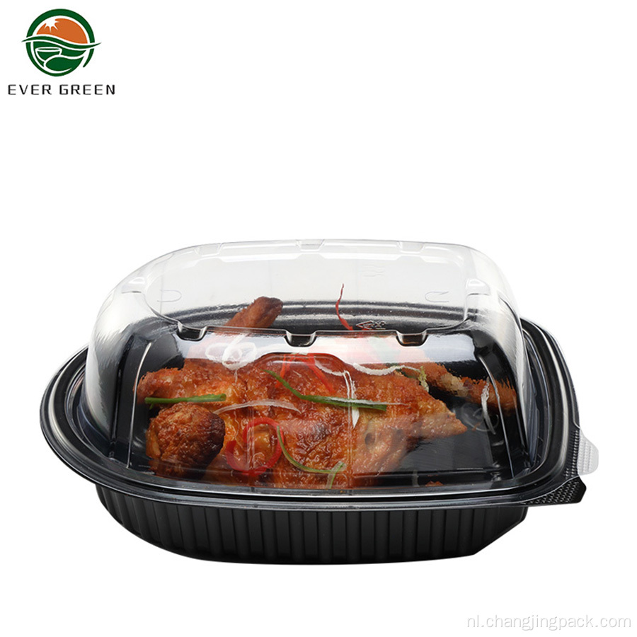 Wegwerp rotisserie kippenbox handgreep plastic container