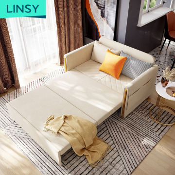 Linsy Velvet Fabric Multi-ofce Solding Sofa łóżko dla małych mieszkań