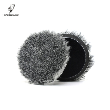 3inch grey color 100% wool material auto polishing buffing wool pads for car detailing