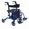 Plegado de 4 ruedas Rollator con asiento y reposapiés