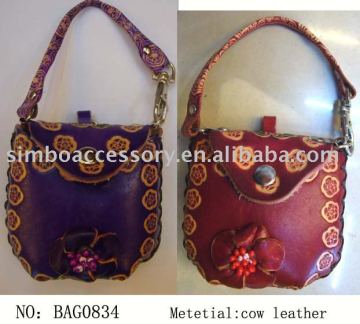 fashional gift cow leather change bag