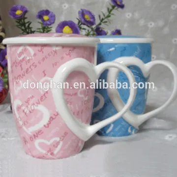 ceramic mug with heart shaped handle