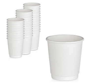 Custom Printed Logo Disposable Recyclable Cups - 6oz to 16oz Double Wall Hot Stamping