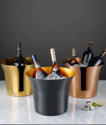 Hot Sale Sustainable Beverage Cooling Solutions: Gold Metal Ice Buckets, 5 Liter Coolers & Party Holders