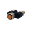 Male to Female M12 5pin Y Splitter Connector