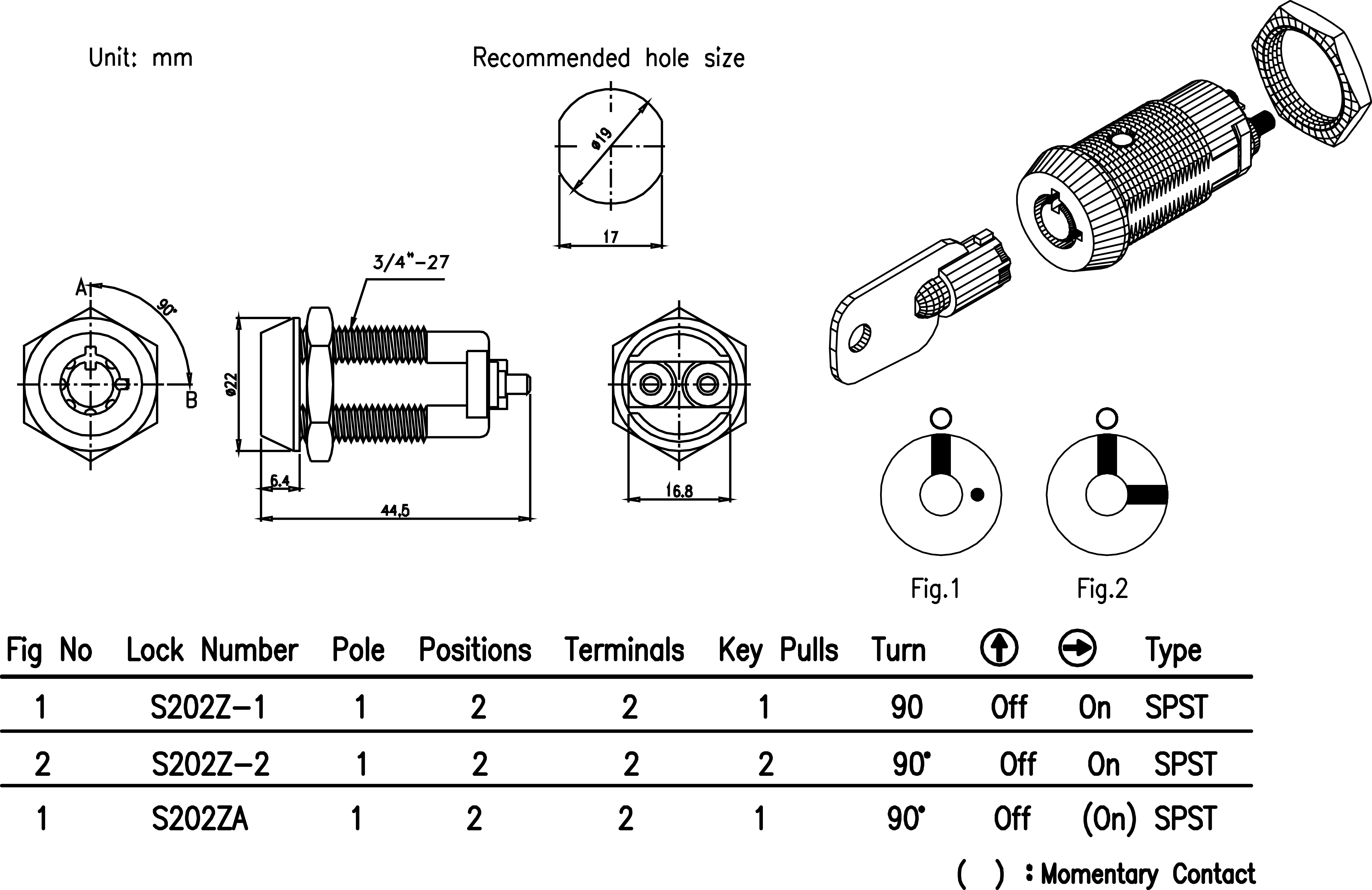 Momentary Key Switch